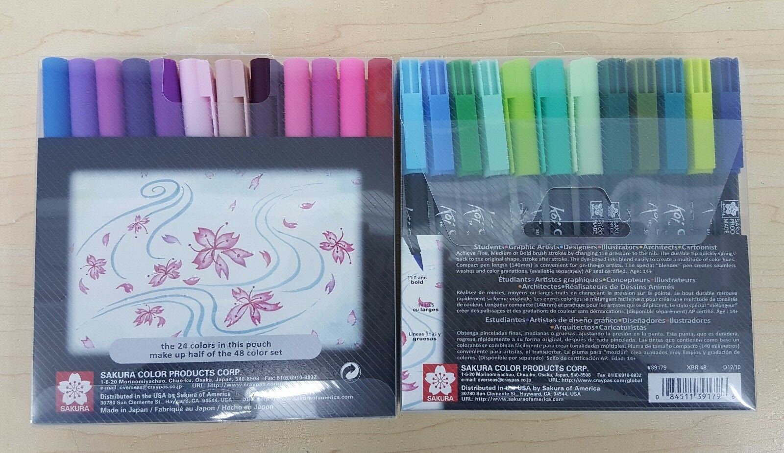 Sakura Koi Coloring Brush Pen 24 48 Color Set Japan 