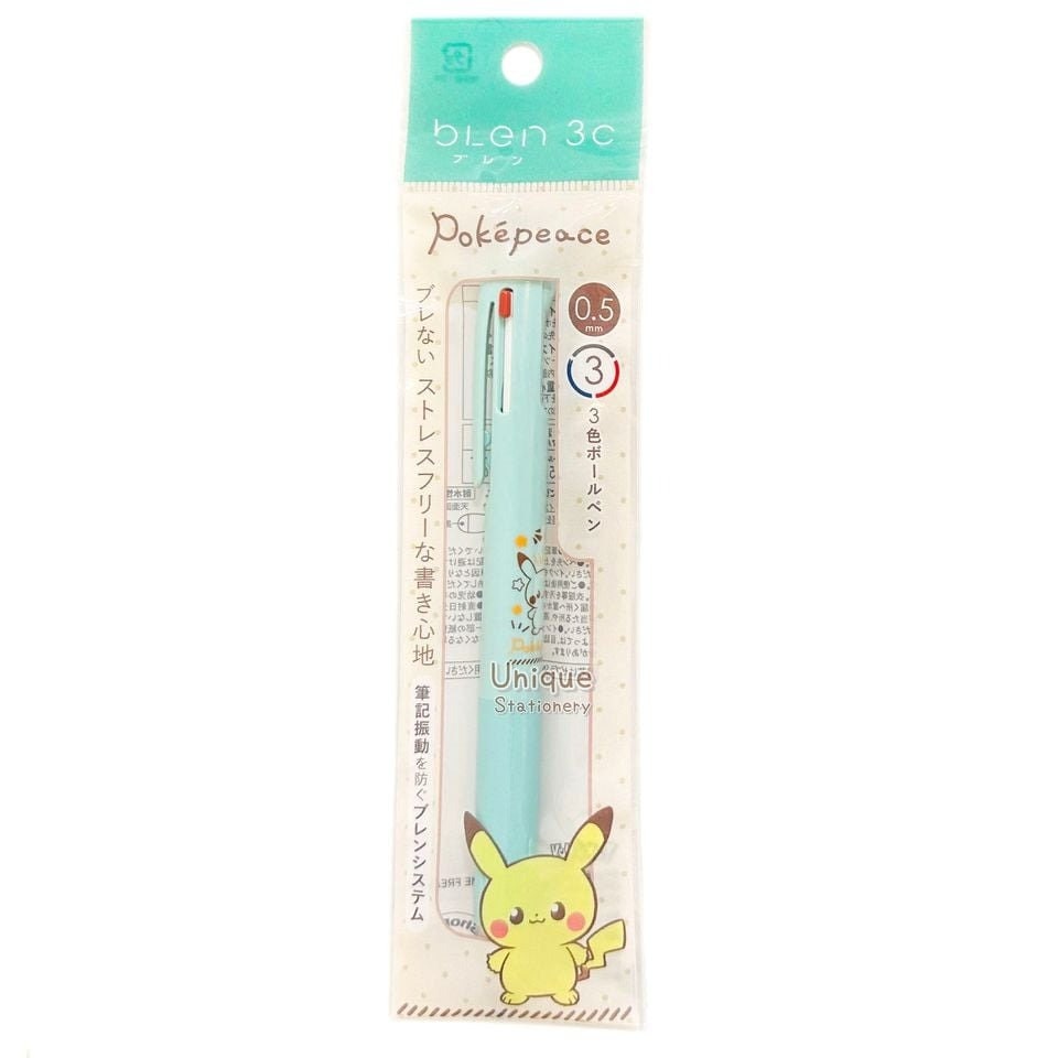 Zebra Blen 3C Multi Pen 3 Color Ballpoint Pen Pokemon Pikachu