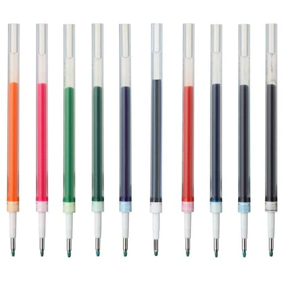 Muji 10 Colors 0.38mm 0.5mm 0.7mm Cap-type Gel Ink Ballpoint Pen Barrel  Refill Japan 