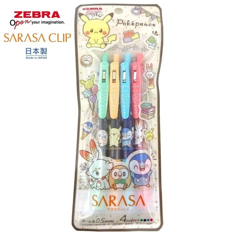 Zebra Sarasa Clip X Pokemon 4-Piece Set - Pocket Monsters A 4901772860266