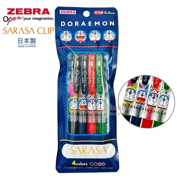 Zebra Sarasa 4pcs 0.4mm 0.5mm Gel Pen Set Doraemon Japanese