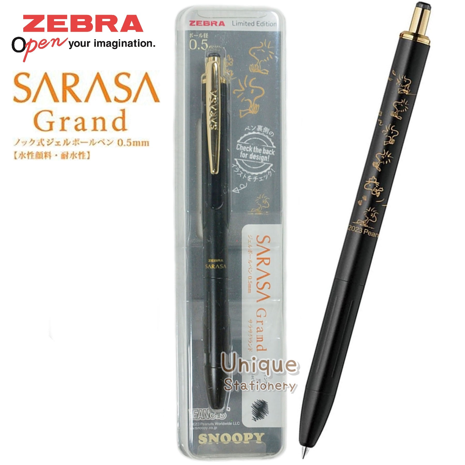 Snoopy Zebra SARASA Vintage Color Pens Set Limited Edition Green