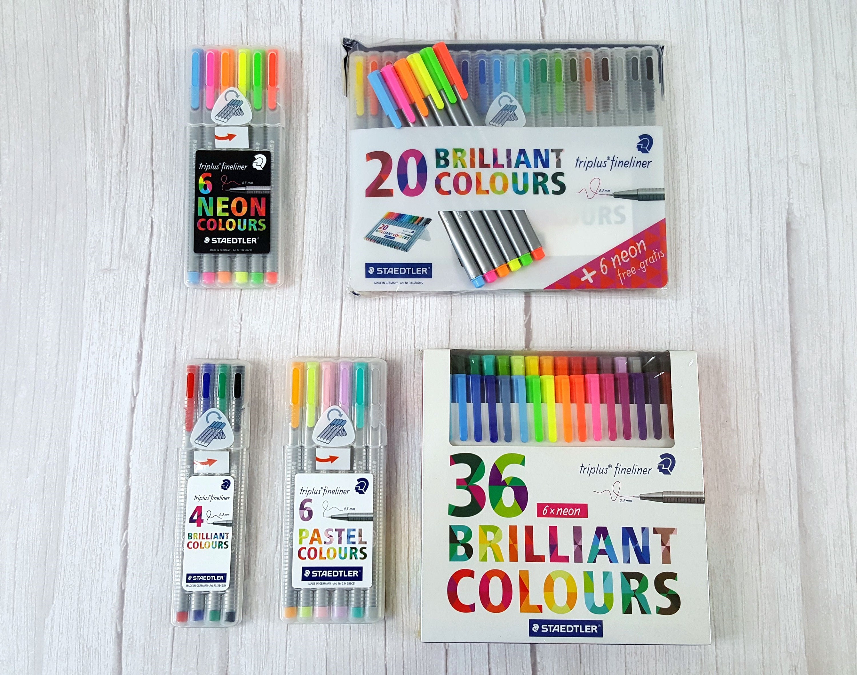 Triplus Fineliner Staedtler 334 25 Assorted Colours Superfine 0.3mm Various  Pack Sizes Writing Drawing Sketching Vibrant Bright 