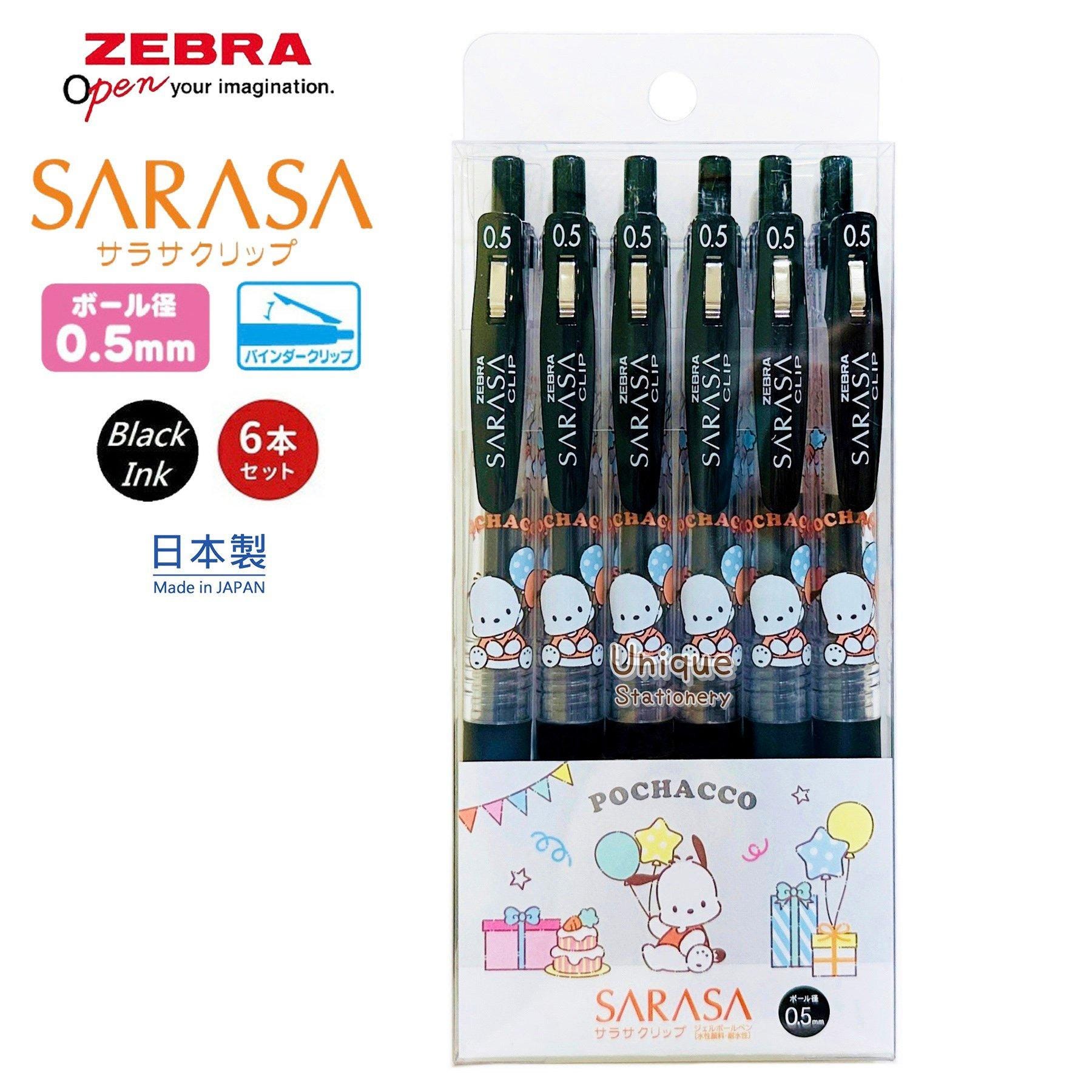 6pcs Set Characters Limited Zebra Sarasa 0.5mm Black Ink Gel Pen