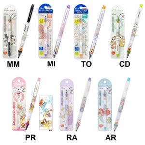 uni Kuru Toga 0.3mm / 0.5mm Lead Protect Self-Sharpening Mechanical Pencil Disney Mickey Minnie Mouse Toy Story Chip & Dale Princess Japan