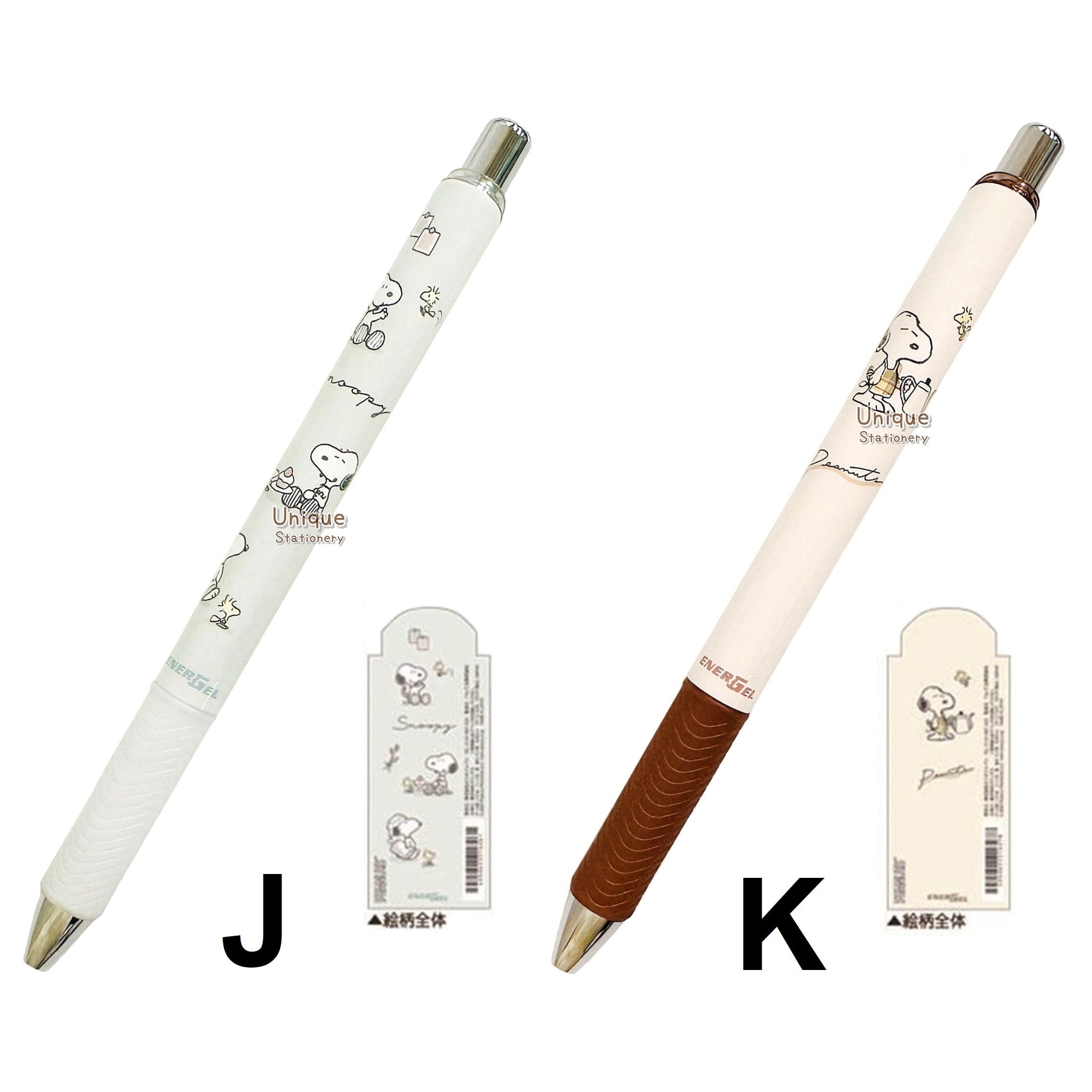 Pentel Energel 0.5mm Black Ink Gel Pen Snoopy Woodstock Charlie