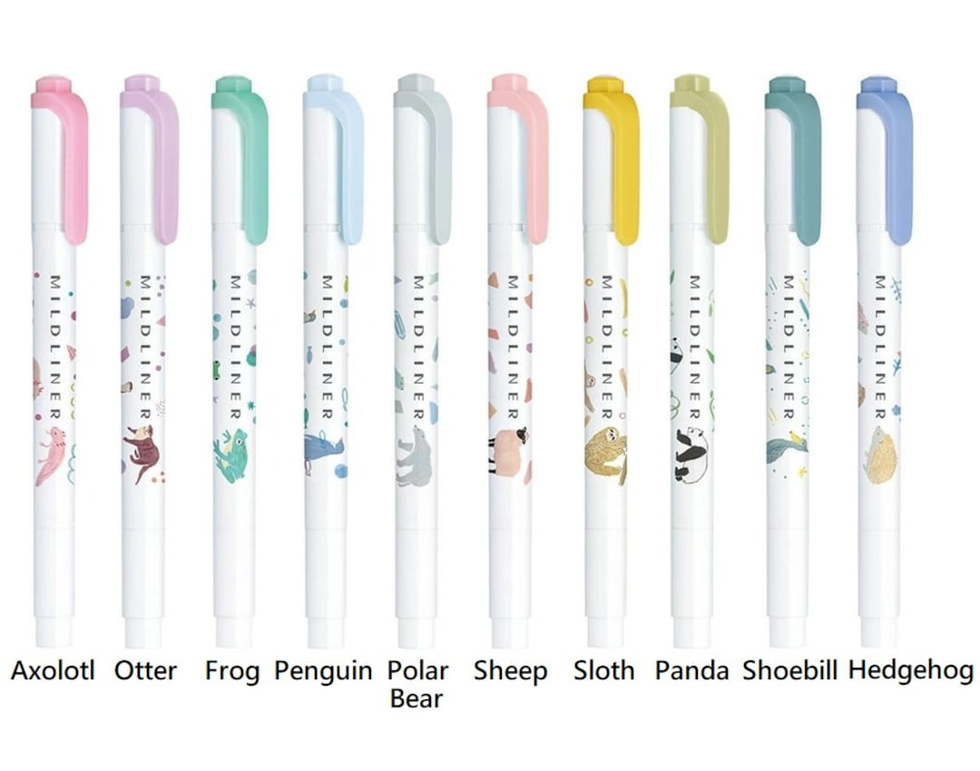 Limited Zebra Mildliner Highlighter Pen Green Flash Animals