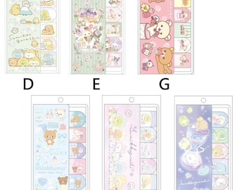 Kawaii Cute Sticky Index Memo Rilakkuma Kiiroitori Chairoikoguma Sumikko Gurashi Sentimental Circus Shappo San-X Japan