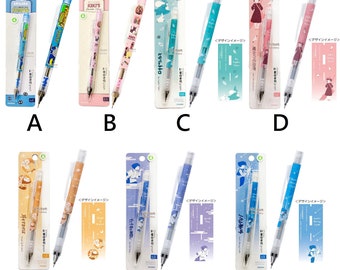 TOMBOW MONO graph 0.5mm Mechanical Pencil Eraser Totoro Catbus Kiki&#39;s Delivery Service Jiji Studio Ghibli Animation Movie Japan