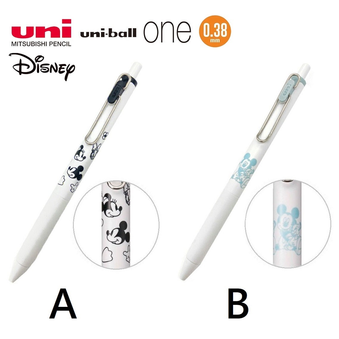 Uni Ball One 0.38mm Gel Pen Disney Mickey Mouse Minnie Mouse Chip