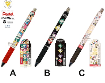 Pentel Energel 0,5 mm Schwarze Gelschreiber Snoopy 75th Jubiläum Woodstock Charlie Brown Olaf Andy Japan
