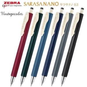 Vintage Color Zebra Sarasa Nano 0.3mm Gel Pen Made in Japan