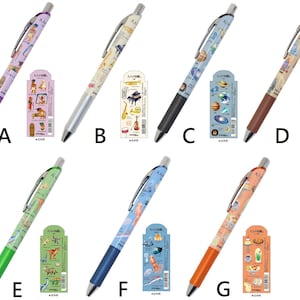 Limited Pentel Energel 0,5 mm gelpen Kamio Visual Collection Piano Viool Diepzeevis Oude Egypte Boeddha Dinosaurus Heelal Planeet Japan