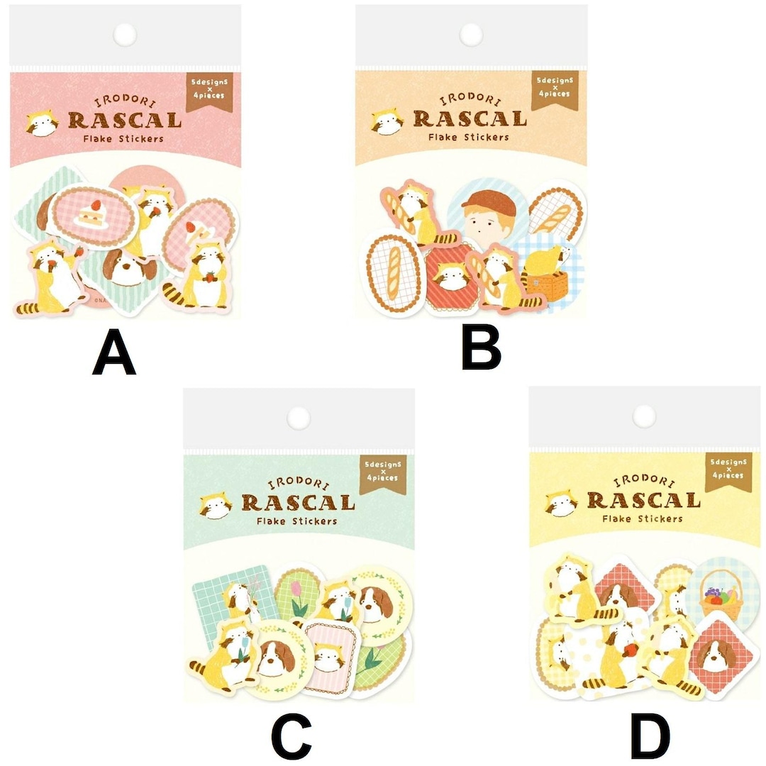 Japanese Chu Rascal Sticker Sticker IRODORI Rascal the Raccoon Nippon Animation World Masterpiece ...