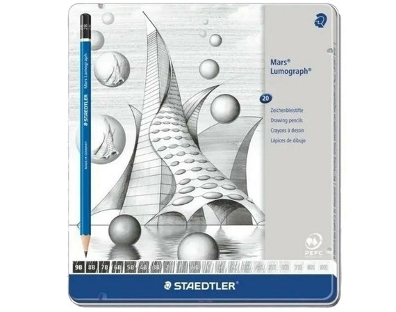 Staedtler Lumograph Drawing and Sketching Pencils - Set of 24, Assorted  Hardness