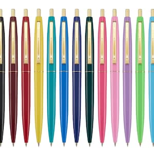 Bic Clic GOLD 0.5mm Ballpoint Pen with Black Ink Made in Japan Designed in France 15 Colors Set