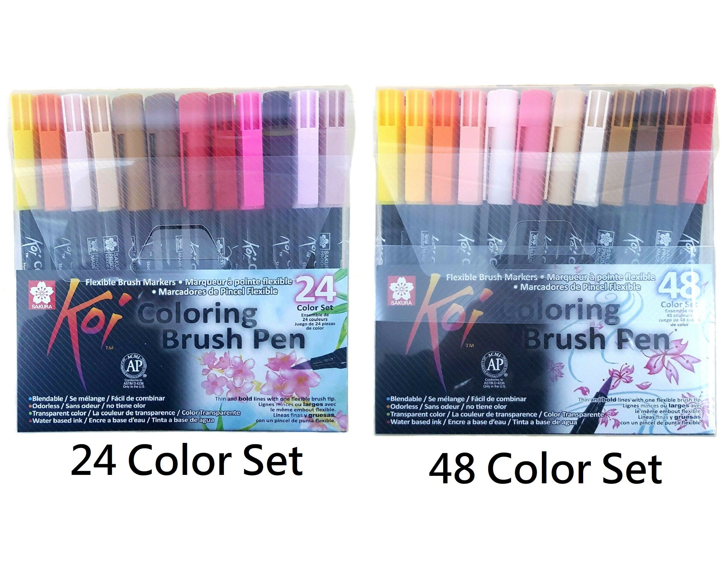 voordat kiem raket Sakura Koi Coloring Brush Pen 24 48 Color Set Japan - Etsy
