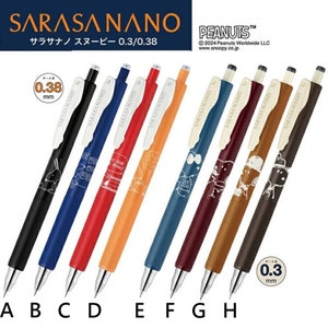 Limited Zebra Sarasa Nano 0,3 mm/0,38 mm gelpen Snoopy Woodstock Charlie Brown Cartoon anime strip manga Japan