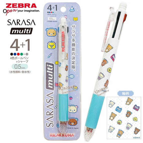 Zebra SARASA Multi 4+1 5-way Ballpoint Pen Clip Gel Pen Rilakkuma