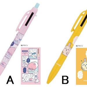 Bolígrafo multifunción de 3 vías, bolígrafo bicolor + portaminas Chiikawa Bear, Hachiware Cat, Usagi Rabbit, fabricado en Japón