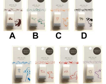 AH LA LA Coro-Re Rolling Stamp Animal Dinosaurs Ducks Cows Aliens Ufo Dogs Cats Ghosts Japan