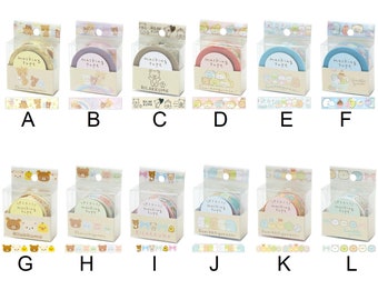 Ruban adhésif de masquage MT kawaii, ruban adhésif en papier découpé découpé Rilakkuma Korilakkuma Kiiroitori Chairoikoguma Sumikko Gurashi San-X Japon
