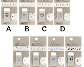 Deco Loop Stamp Coro-Re Rolling Stamp Kodai Penguin Animal Dinosaurs Egypt God Medjed Hokkaido Bird Hedgehog Blue Whale Panda Japan