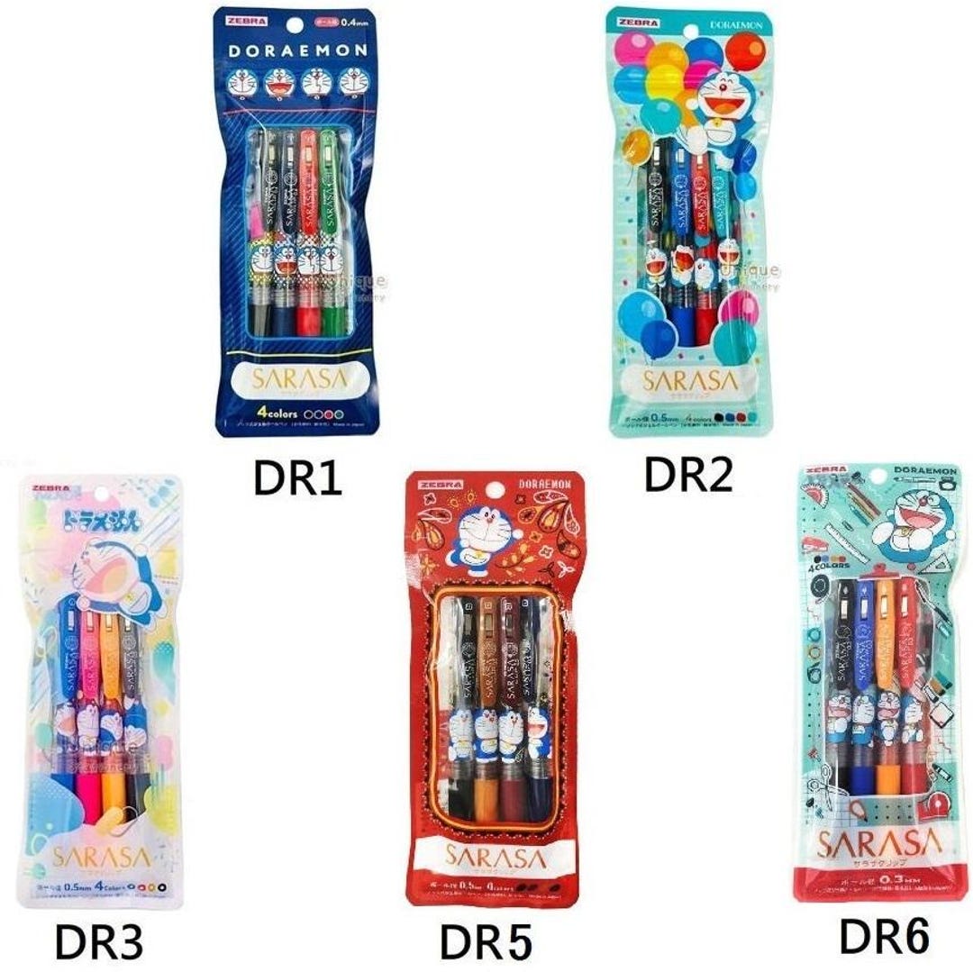 Zebra Sarasa 4pcs 0.4mm 0.5mm Gel Pen Set Doraemon Japanese