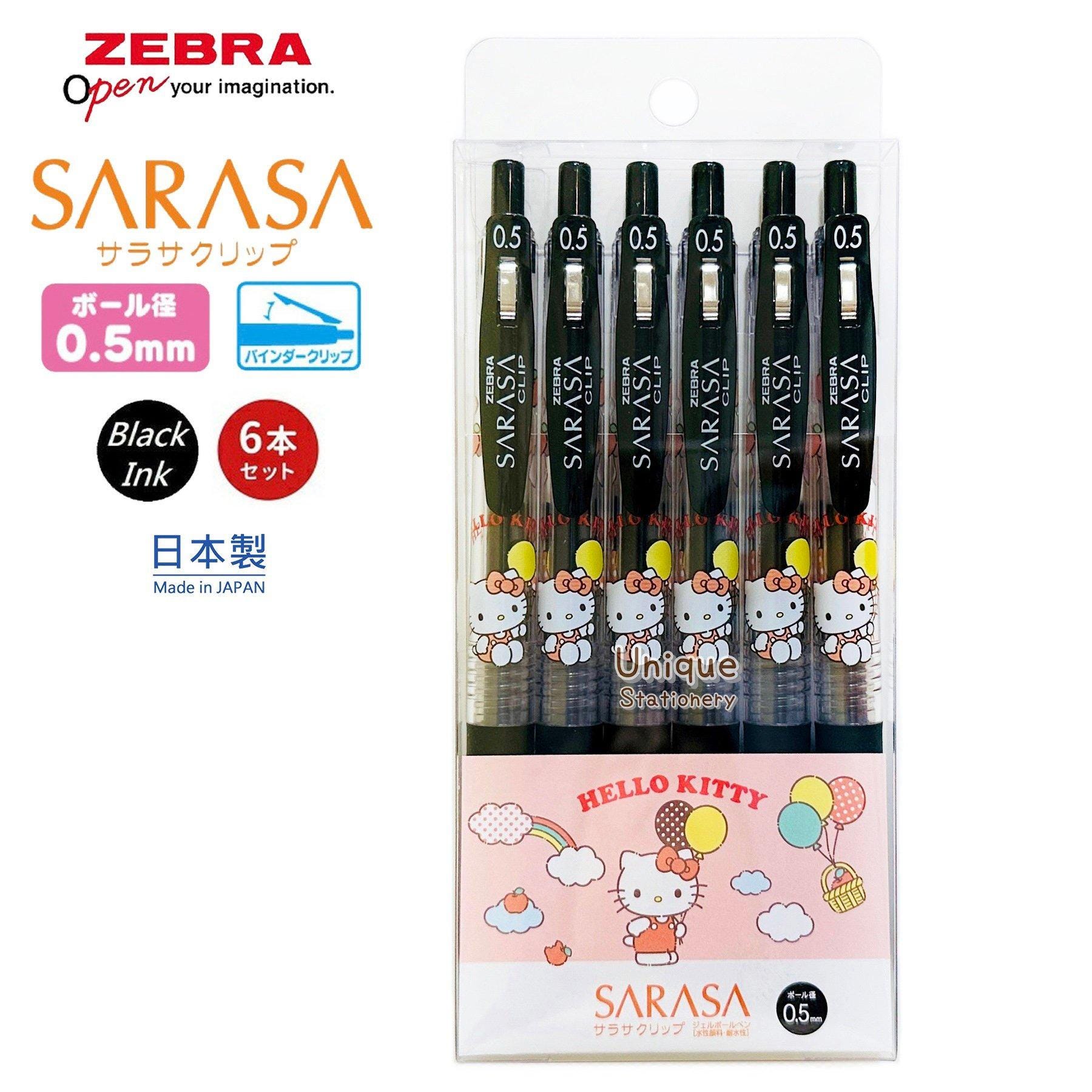6pcs Set Characters Limited Zebra Sarasa 0.5mm Black Ink Gel Pen