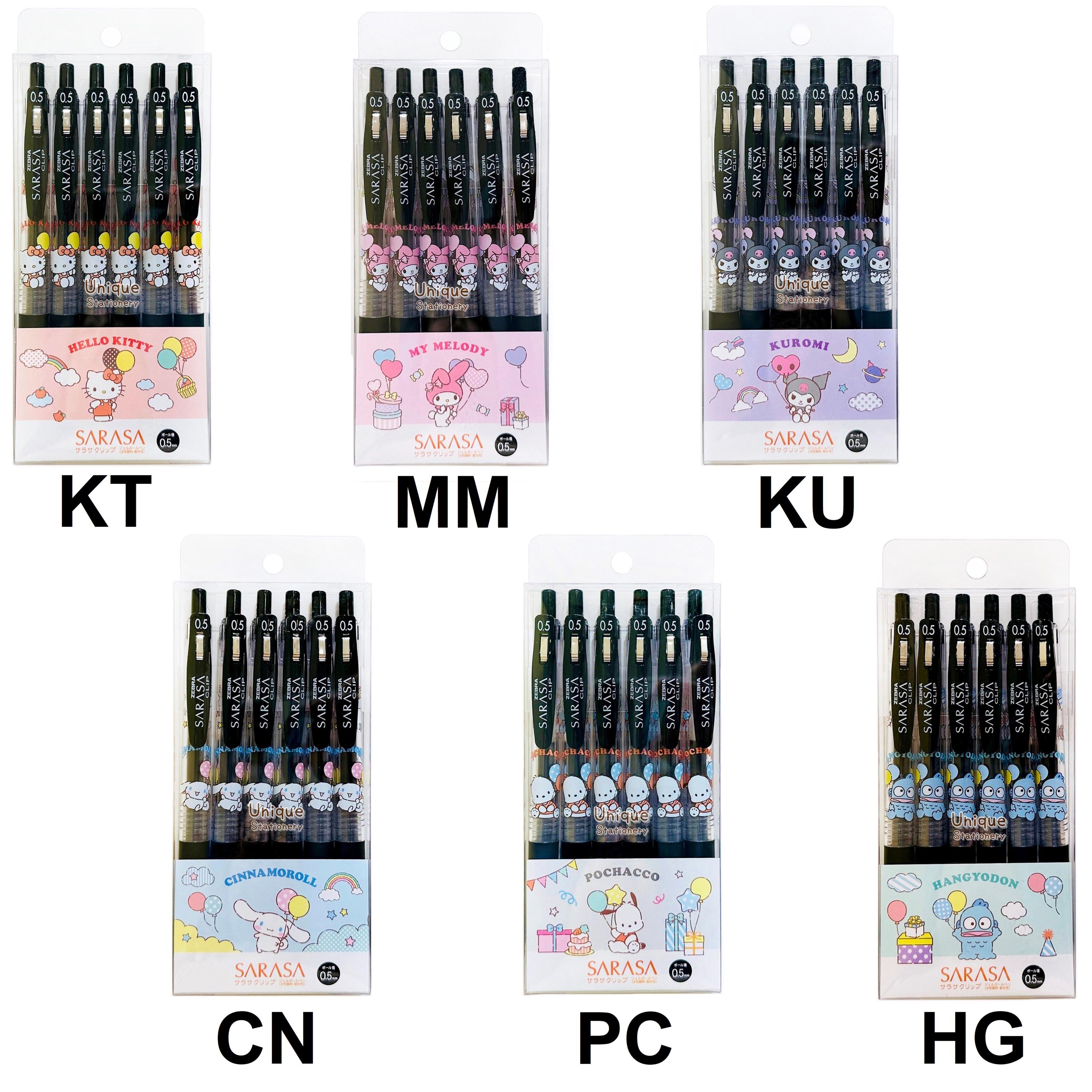 pen☆chan 出品 6pcs Set Characters Limited Zebra Sarasa 0.5mm Black Ink Gel Pen