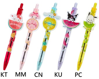 Mascot Fruit Plate Ballpoint Pen Black Ink Japanese Characters Anime Kawaii Comic Cute Cartoon Japan