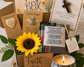 Handmade Prayer Quilt Gift Box – Christian Comfort Keepsake, Sympathy Gift & Encouragement