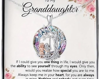 Granddaughter Gift - To my granddaughter, Keepsake Sparkling Pendent for her, Gifts from Grandma, Gifts from Grandparents, Granddaughter