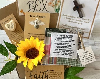 Handmade Prayer Quilt Gift Box – Christian Comfort Keepsake, Sympathy Gift & Encouragement