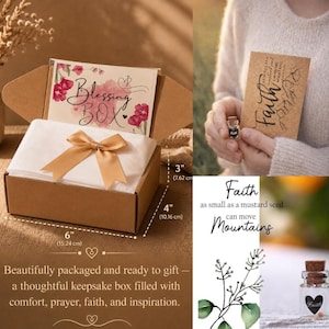 May include: A brown Blessing Box, 6 inches (15.24 cm) long, 4 inches (10.16 cm) wide, and 3 inches (7.62 cm) tall, with a gold bow. Inside is a card with the words "Blessing Box". The box is ready to gift.