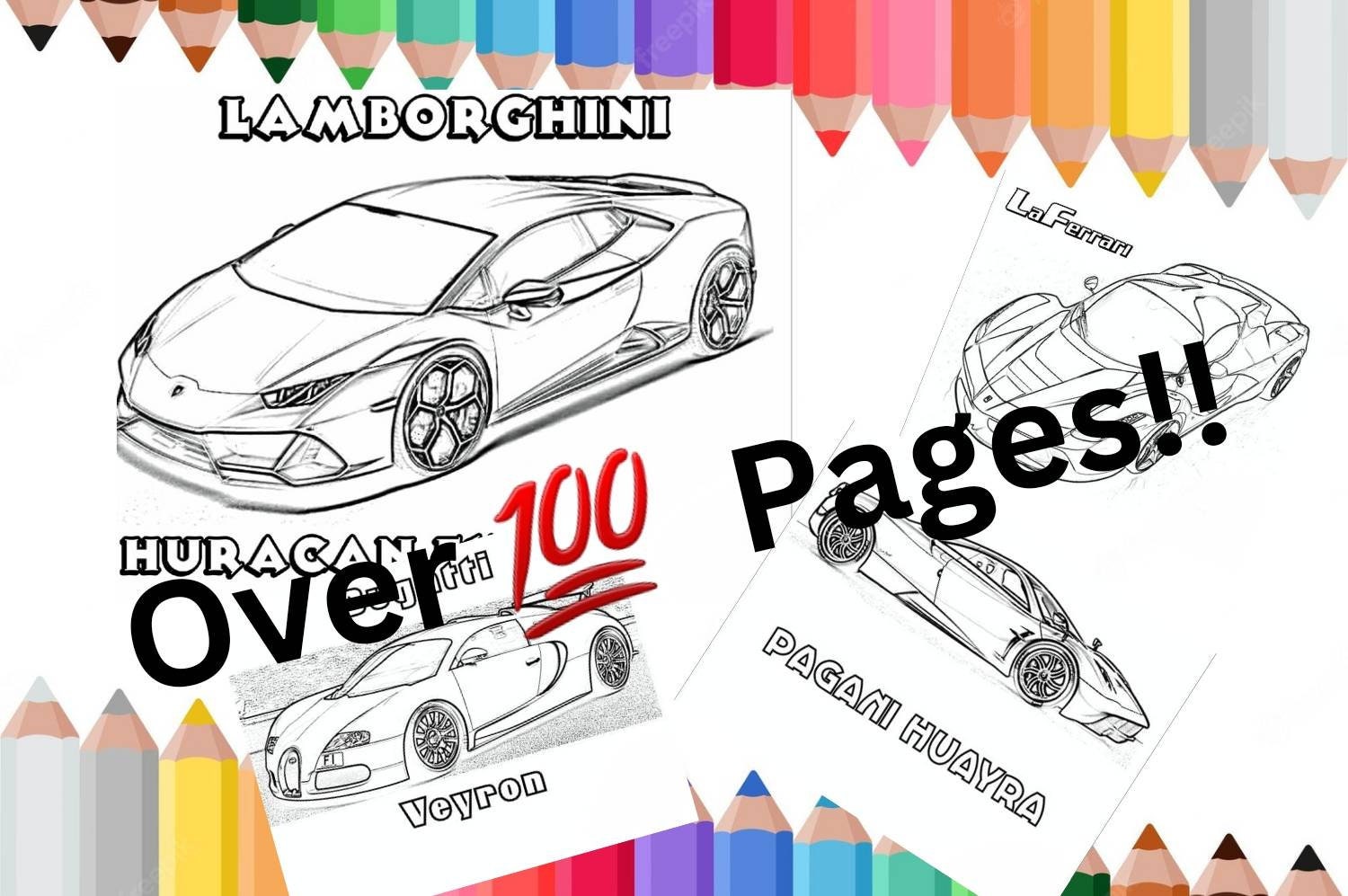 Supercar Coloring Book For Kids: Exotic Luxury Cars Colouring Book