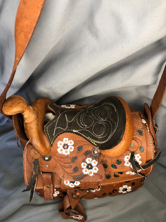 Authentic, Old, Cute Saddle Purse - image 3