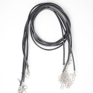 17.7 Inch Black Waxed Necklace Cord for Jewelry Making