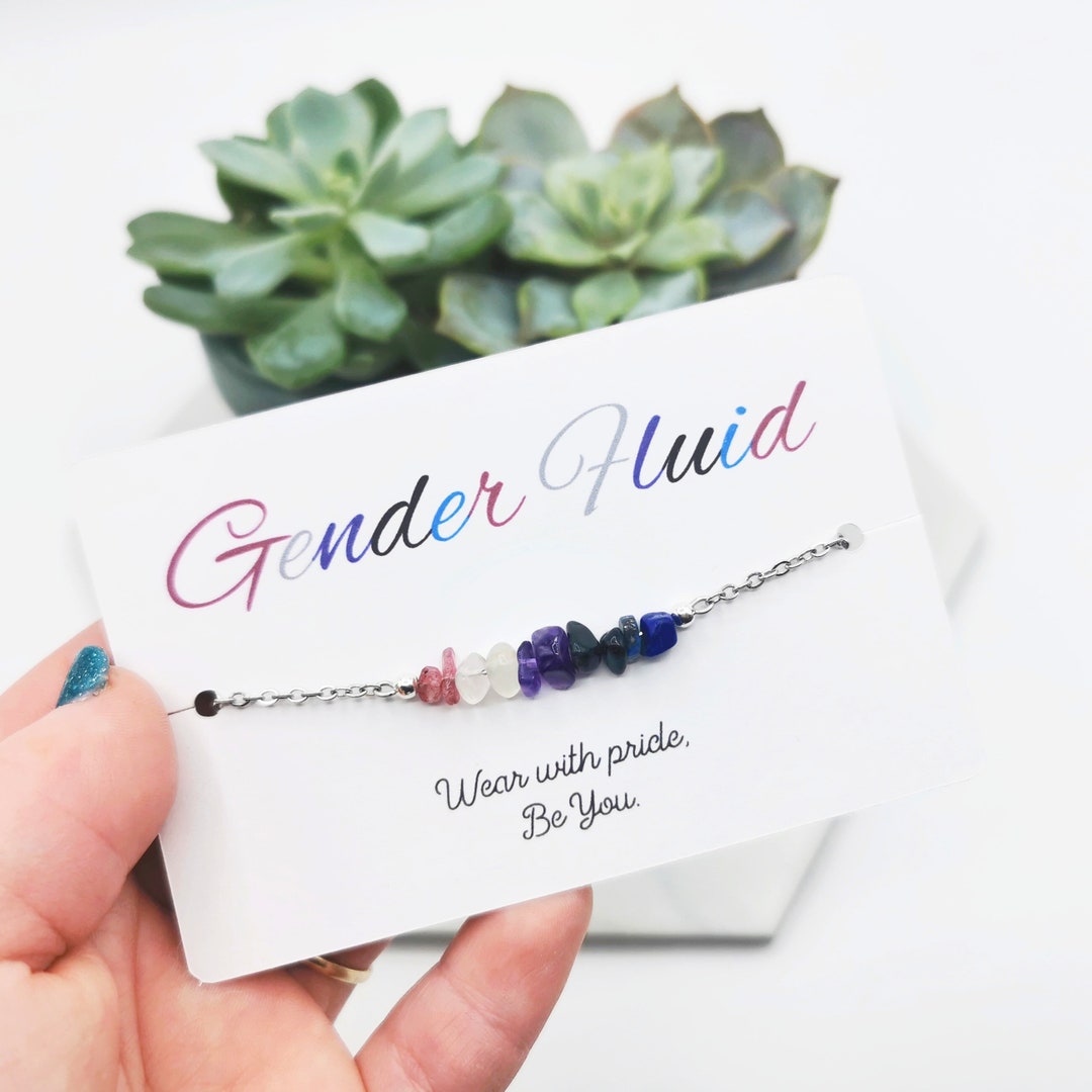 Gender Fluid Flag Crystal Bracelets Genderfluid Jewellery Etsy