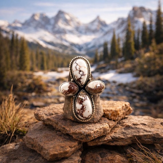Wild Horse Jasper Ring Size 6 Sterling Silver | Unique Stone Ring | Southwestern Boho Jewelry | Statement Jasper Ring | Gift for Her