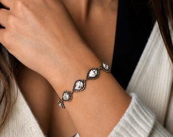 Wildes Pferd Jaspis Armband • 19 cm Sterling Silber Armband • Echter Jaspis Schmuck • Boho Western Armband • Handgefertigter Edelstein Schmuck