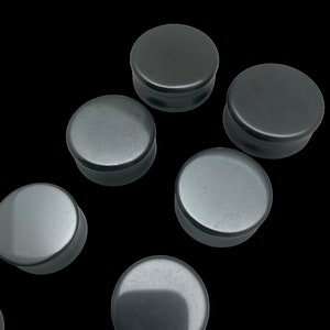 Hematite Stone Plugs – Metallic Gray Ear Gauges – Double Flare Hematite Plugs in Multiple Sizes – Grounding Crystal Body Jewelry