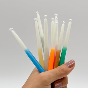 Coloured Beeswax Birthday Candles - Hand-dipped Candles - Eco-Friendly