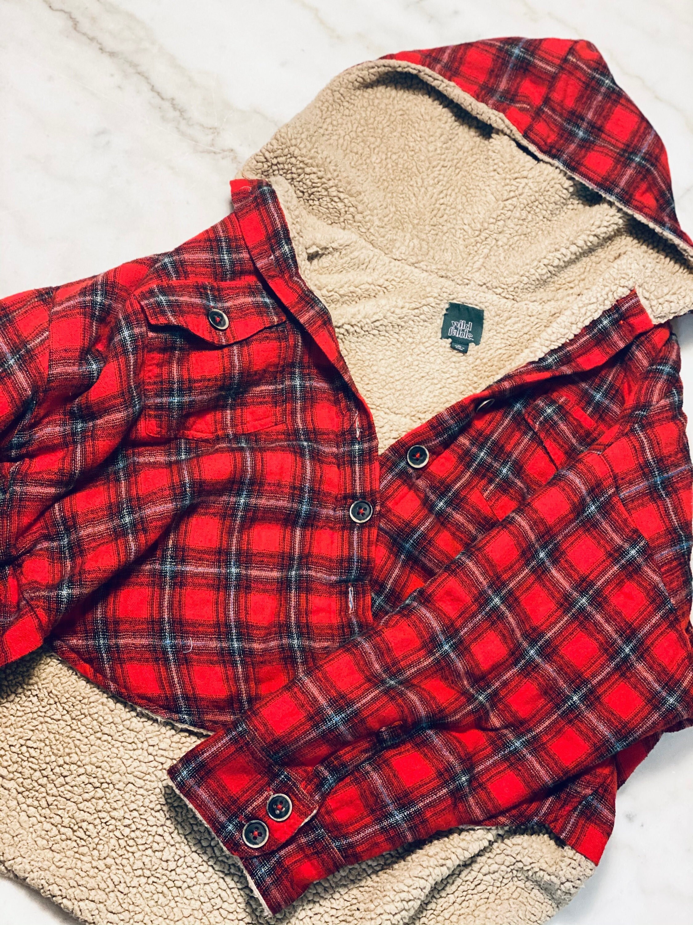 Oversized Red Wild Fable Plaid Shacket 