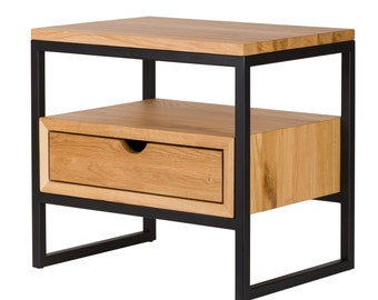 Organisateur de table de chevet, chevet en bois, table de chevet industrielle, table de chevet moderne, chambre de table d'appoint, table de maison de ferme, mobilier de chambre