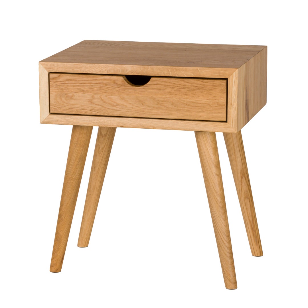 Nightstand Organizer Wood Bedside Nightstand Industrial Etsy