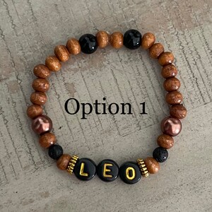 Personalized Wood Bead Bracelet – Boys Name Lava Bracelet