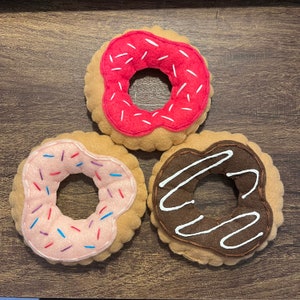 Felt donuts, 3pc (DONUTS ONLY), pretend play, play kitchen accessories