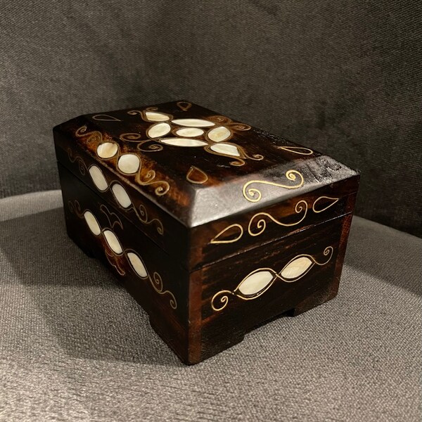 Perlmutt Eingelegte Schmuckschatulle - Handgefertigte Schmuckschatulle aus Holz - Handgefertigte Schmuckschatulle aus Holz