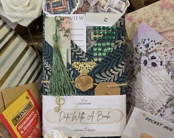 Blind Date with a Book Gift Box - Cosy Mystery Read + 20 Surprise Gifts + A6 Note book + Glass Tumbler (Optional)